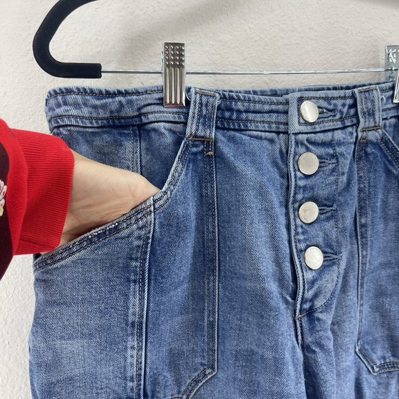 Dear John Jeans 30 Holly Straight Leg Medium Wash High Rise Utility Hem - Picture 3 of 13